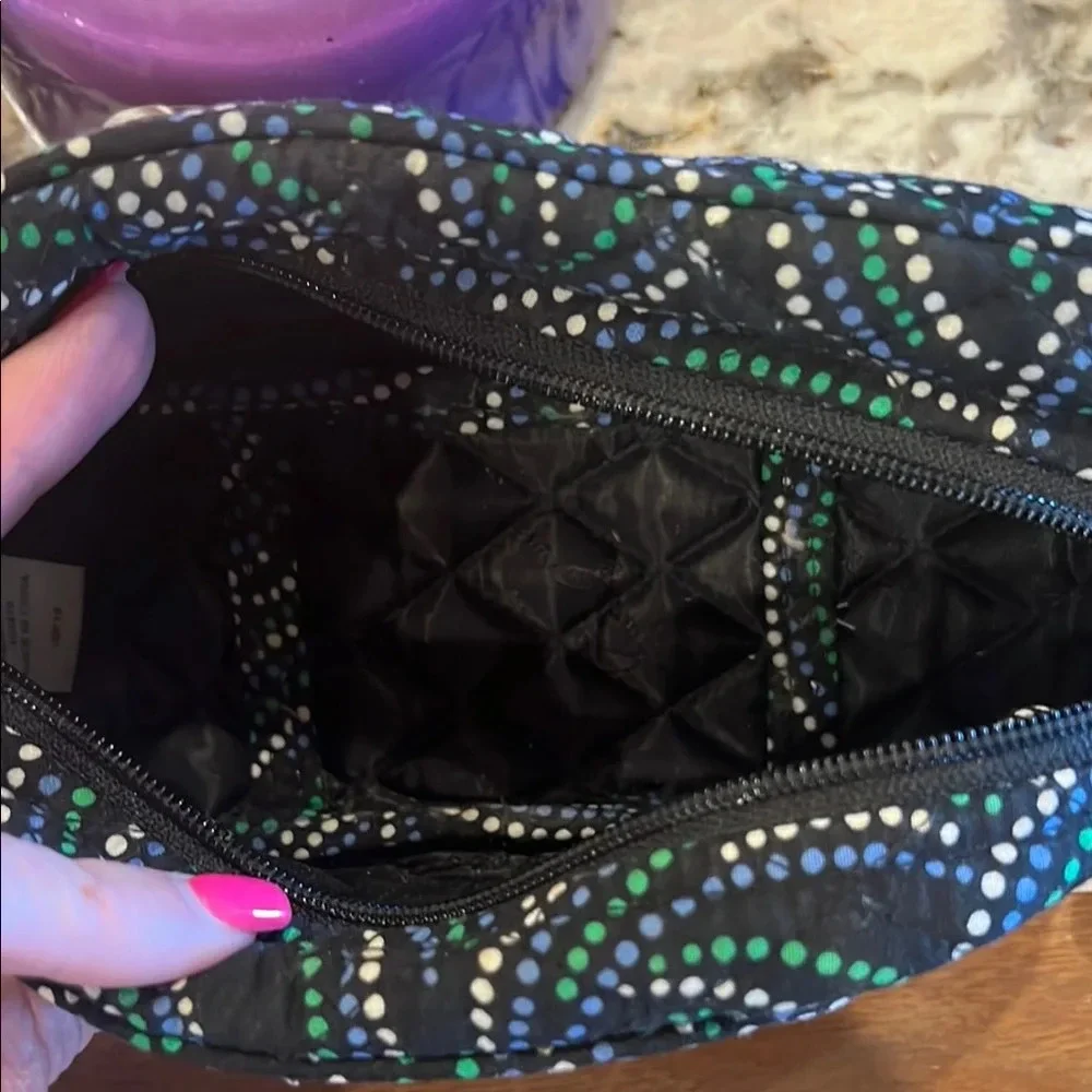 Vera Bradley Black and Blue cosmetic bag